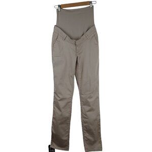 EUC Seraphine‎ Beige Over Bump Super-Skinny Maternity Pants Size 2US